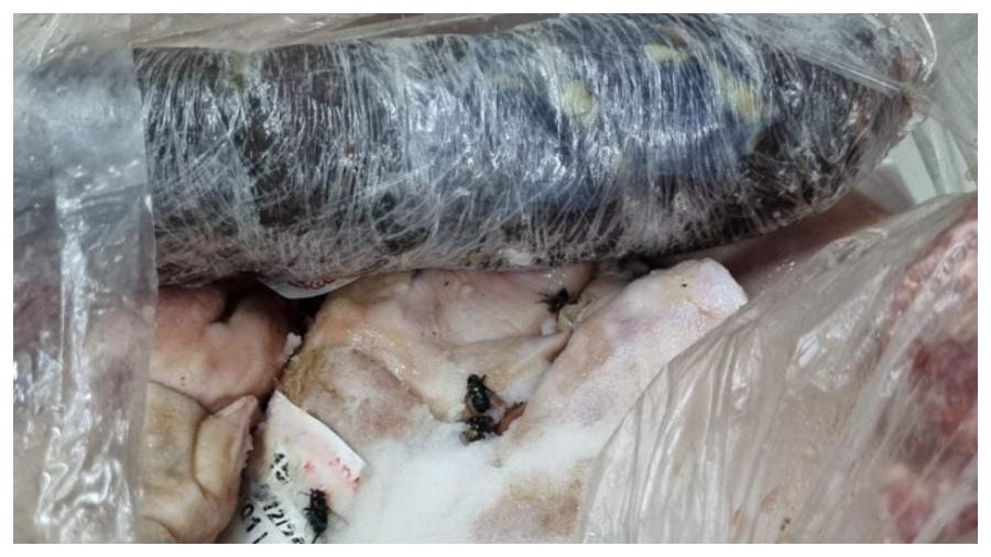 As carnes foram encontradas por fiscais do Procon em um supermercado de Goiás