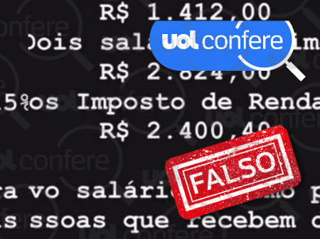06.fev.2024 -- Foto que viralizou mostra cálculo errado de alíquota do IR para quem recebe até dois salários mínimos - Arte/UOL sobre Reprodução Instagram