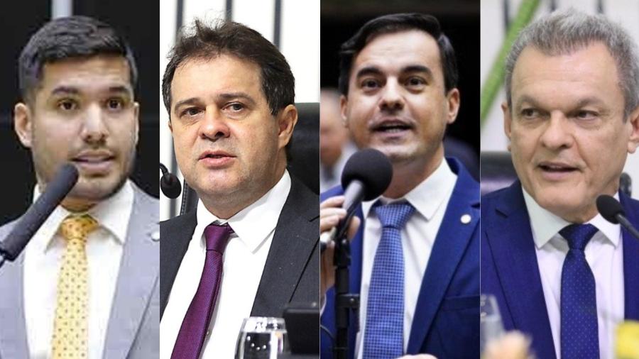 Candidatos à Prefeitura de Fortaleza; da esquerda para a direita: André Fernandes, Evandro Leitão, Capitão Wagner e José Sarto