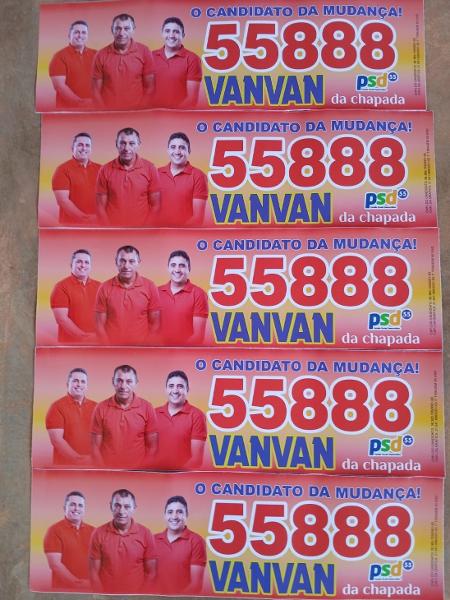 Adesivos de campanha de Vanvan da Chapada 