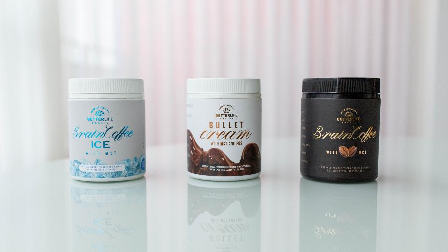 Brain Coffee Ice, Bullet Cream e Brain Coffee são produtos da empresa Betterlifebr - Divulgação