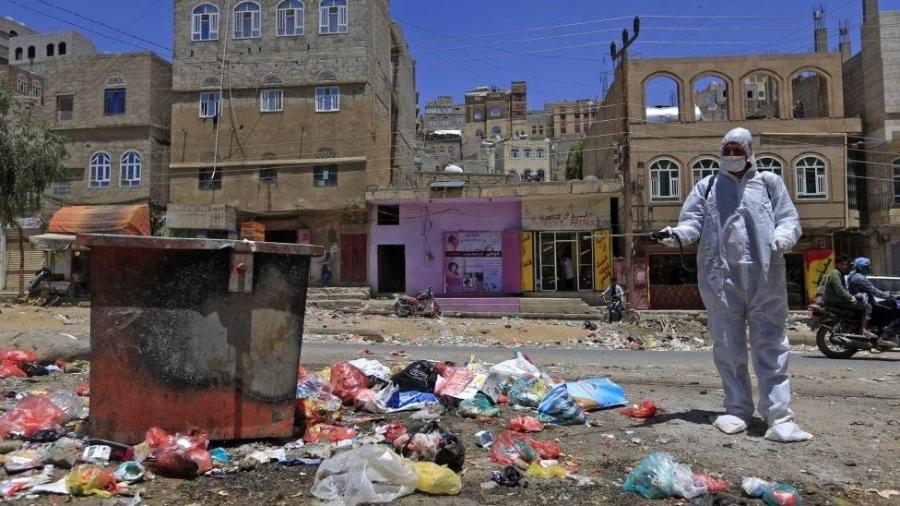 O conflito no Iêmen, que já dura 5 anos, é um obstáculo para o registro de casos de Covid-19 - Getty Images
