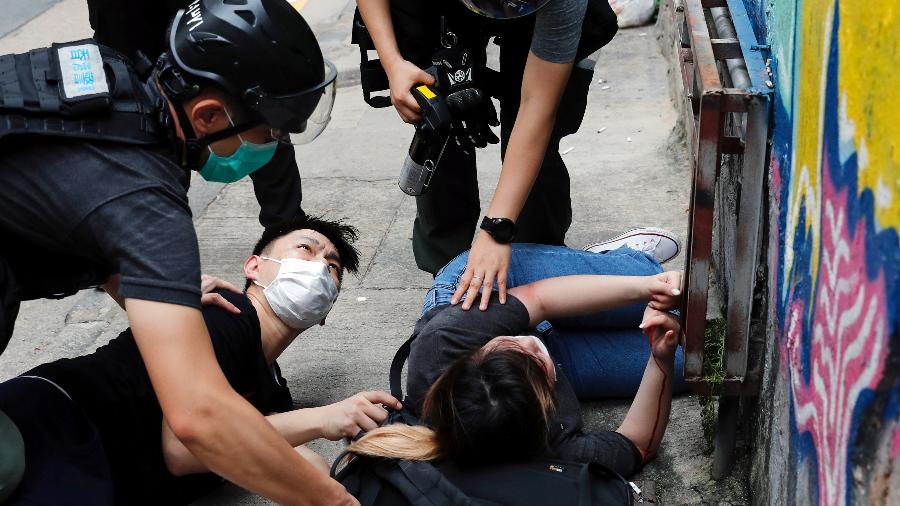 Polícia prende manifestantes em Hong Kong durante ato contra lei de segurança aprovada pela China - Tyrone Siu