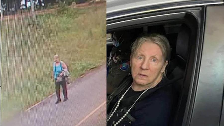 A turista de 75 anos havia sido flagrada por câmeras de segurança deixando o hotel no dia 9 - Reprodução/Redes Sociais