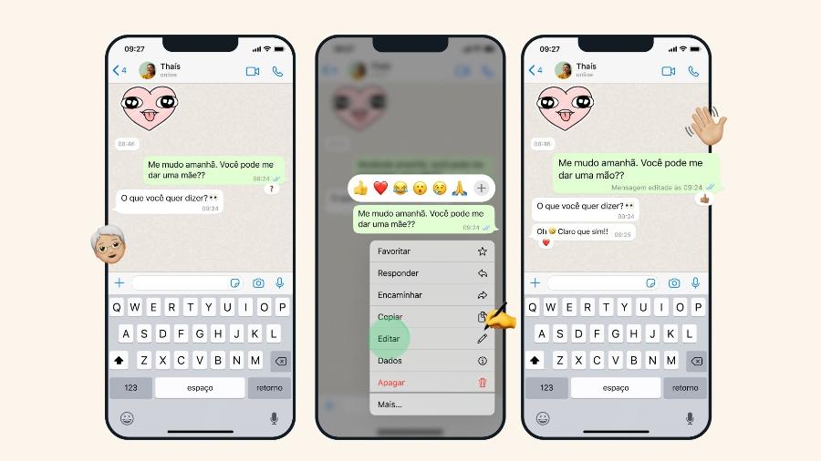 WhatsApp começa a liberar recurso que permite editar mensagens até 15 minutos após envio - Divulgação