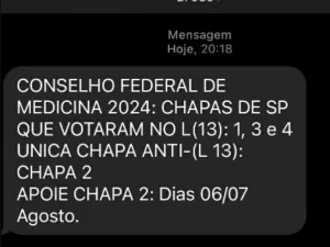 Conselho de Medicina aciona PF após mensagens por voto em 'chapa anti-Lula'