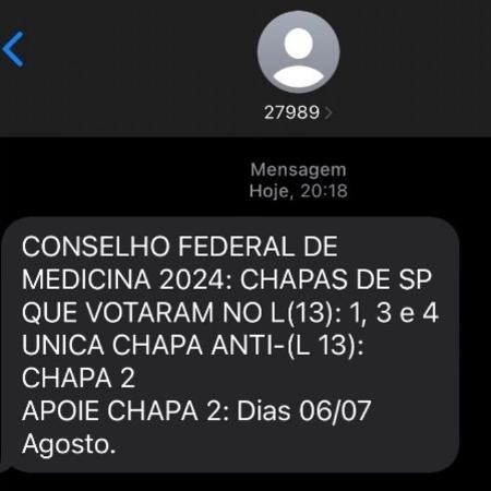 Médicos dizem ter recebido mensagem orientando voto para eleição do CFM em São Paulo