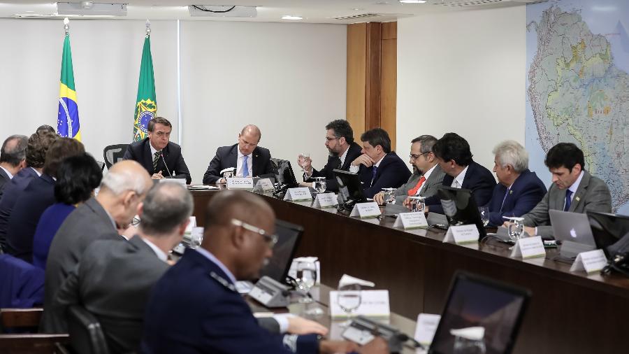 O presidente Jair Bolsonaro se reúne com ministros e governadores da Amazônia Legal  - Marcos Corrêa/PR