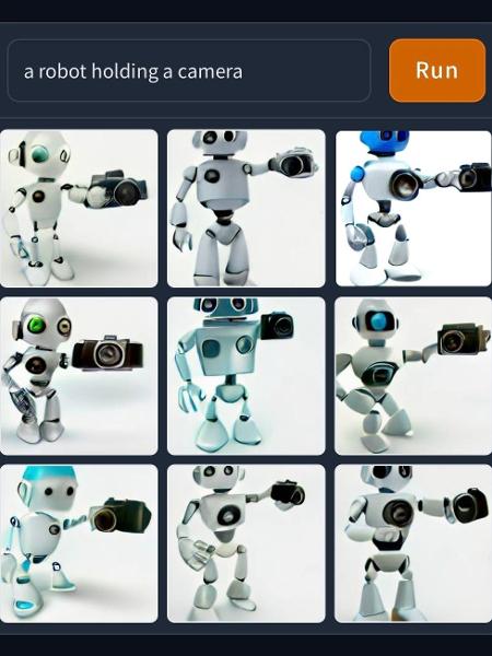 Robot holding a camera in an artificially created image dall-e 2 - Reproduction - Reproduction