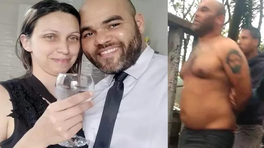 Michelli Nicolich e Ezequiel Lemos Ramos, que é investigado pela morte da cartomante e ex-mulher; ele tem tatuagem do Lula no braço - Reprodução
