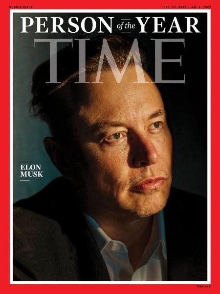 Capa da revista norte-americana "Time" com a personalidade do ano de 2021: Elon Musk - Reprodução
