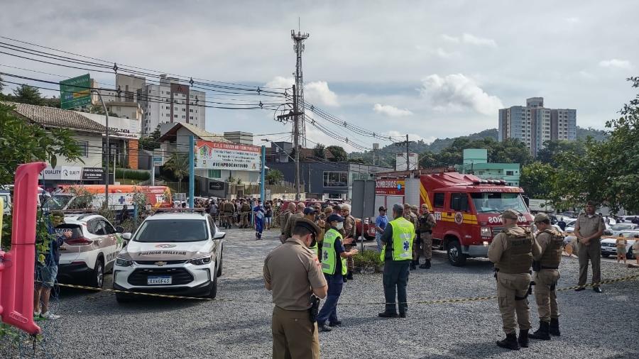 Crianças foram atacadas em escola infantil de Blumenau (SC); homem de 25 anos se entregou à polícia - Divulgação/Corpo de Bombeiros de Santa Catarina