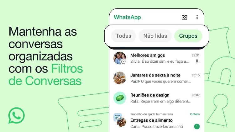 Whatsapp liberou filtros para conversas no aplicativo