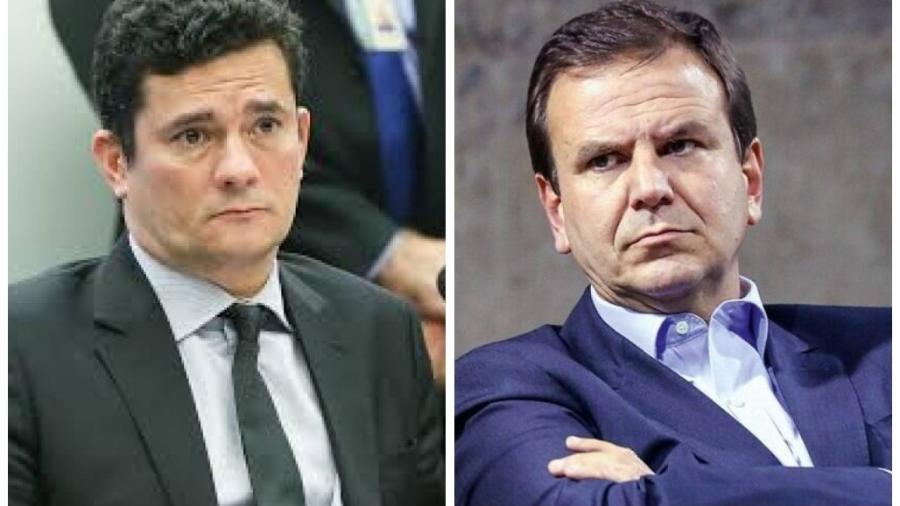 O prefeito do Rio, Eduardo Paes (PSD), e o senador Sergio Moro (União) - Reprodução