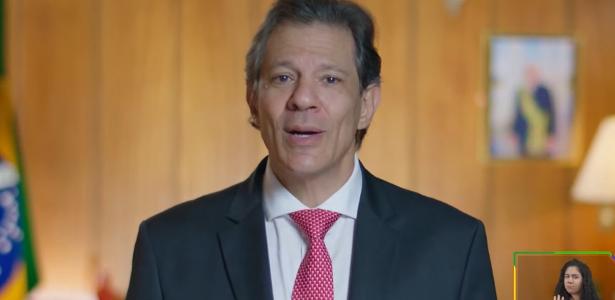 Fernando Haddad durante pronunciamento sobre medidas econômicas