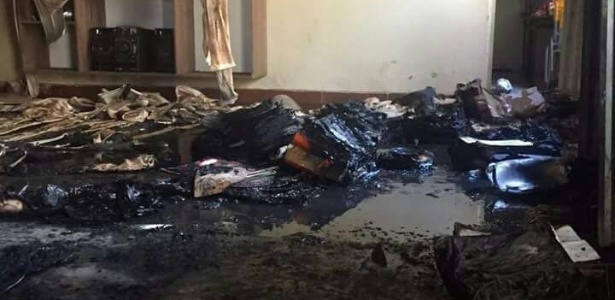 Imagem da sala onde estavam vítimas de incêndio em creche de Janaúba (MG) - PM-MG/Divulgação
