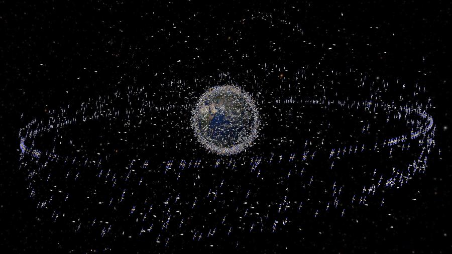 Lixo espacial cresce desde 1957 e atingiu a contagem de centenas de milhares de objetos - AFP/ESA