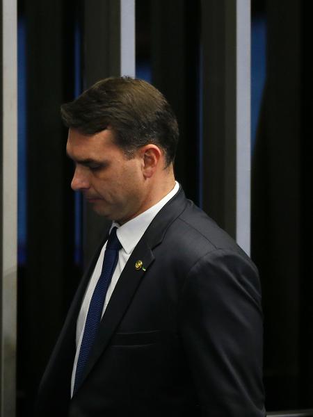 1.fev.2019 - Senador Flávio Bolsonaro (PSL-RJ) no plenário do Senado - DIDA SAMPAIO/ESTADÃO CONTEÚDO