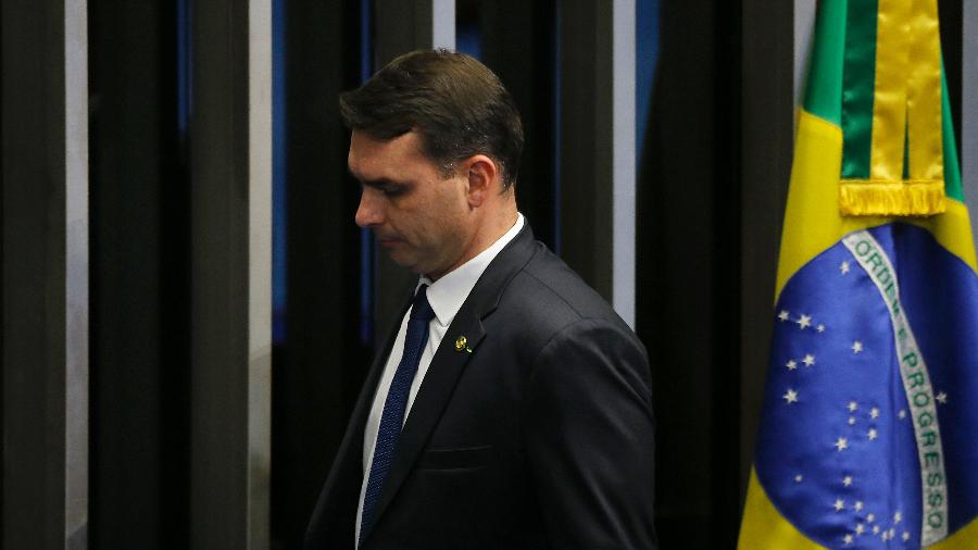 1.fev.2019 - Senador Flávio Bolsonaro (PSL-RJ) no  plenário do Senado - DIDA SAMPAIO/ESTADÃO CONTEÚDO