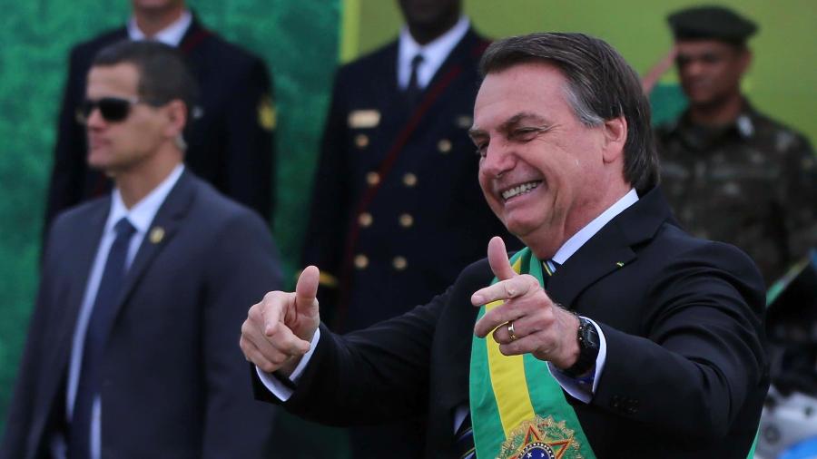 Bolsonaro durante desfile do 7 de Setembro em Brasília - Fátima Meira/Futura Press/Estadão Conteúdo