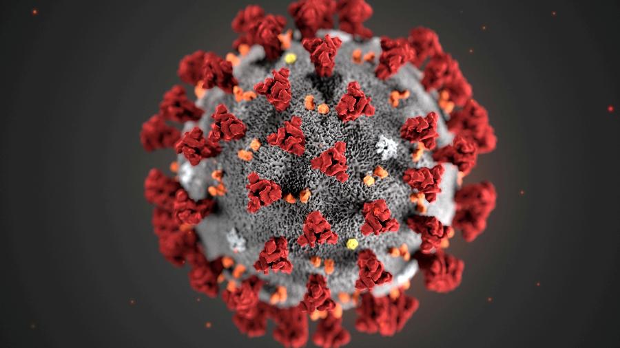 Ilustração 3D do novo coronavírus - Handout .