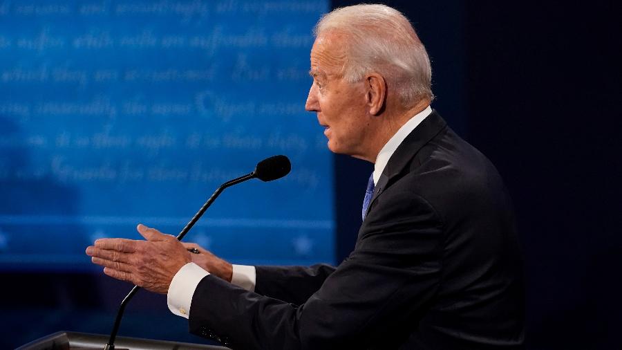 Joe Biden participa de debate com o rival, o republicano Donald Trump - Pool /Getty Images /AFP