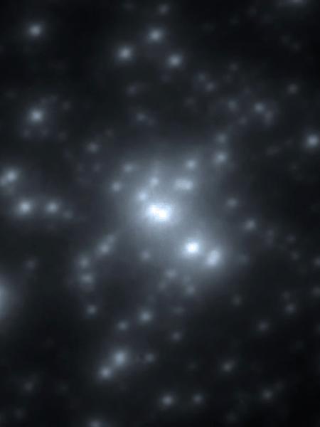 Imagem infravermelha do agrupamento estelar R136. No centro está a estrela R136a1, com massa 250 vezes maior que a do Sol - ESO/P. Crowther/C.J. Evans