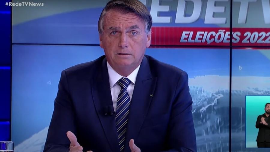 Bolsonaro em sabatina da RedeTV! na noite de quinta-feira - Reprodução/RedeTV!