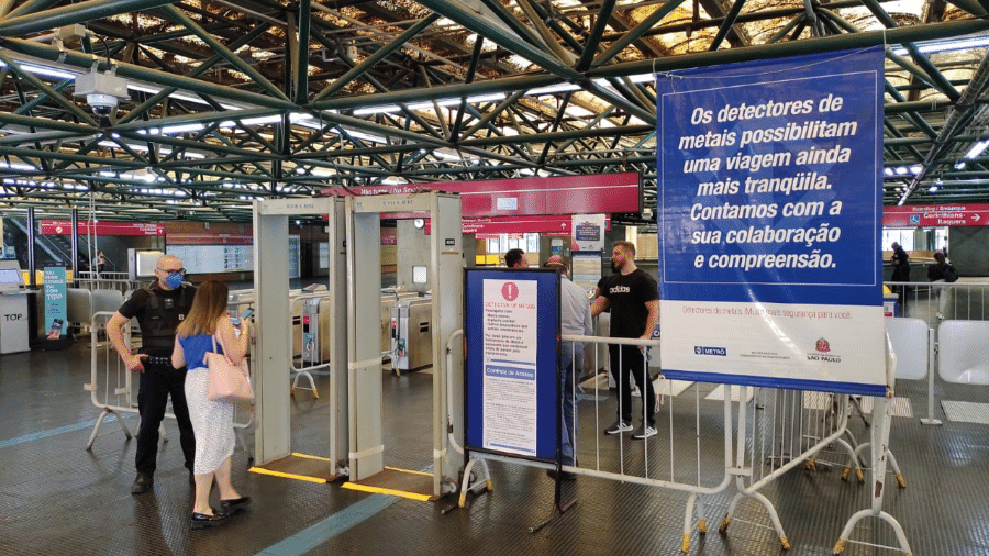 Uma das estações a receber a instalação de detectores de metal foi a Pedro II, da linha 3-Vermelha - Metrô de São Paulo/Divulgação