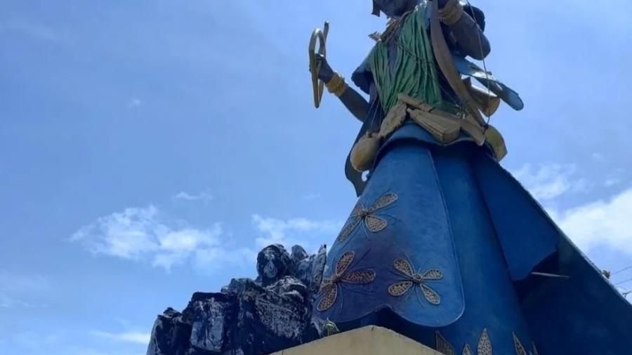 Monumento a Mãe Stella sofre incêndio em Salvador - Reprodução Redes Sociais