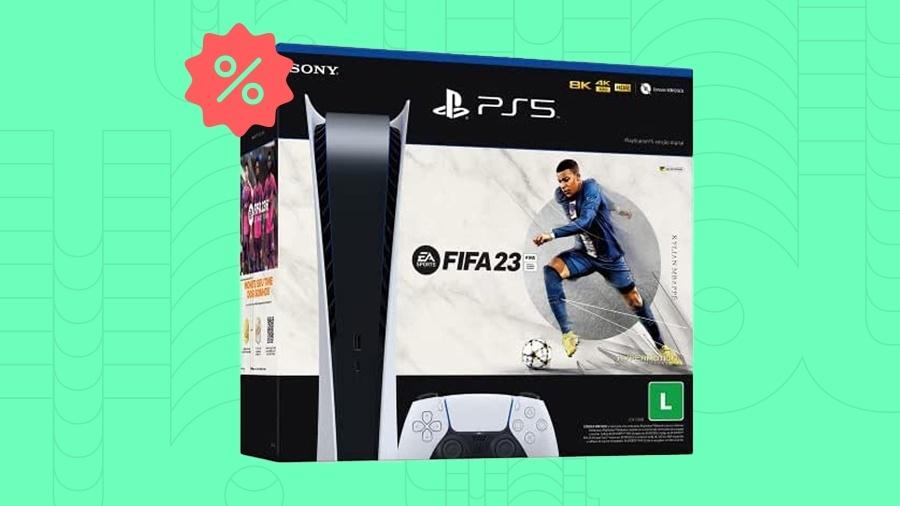 PlayStation 5 com Fifa 23 está mais barato em promoção na Amazon - Arte UOL/Divulgação