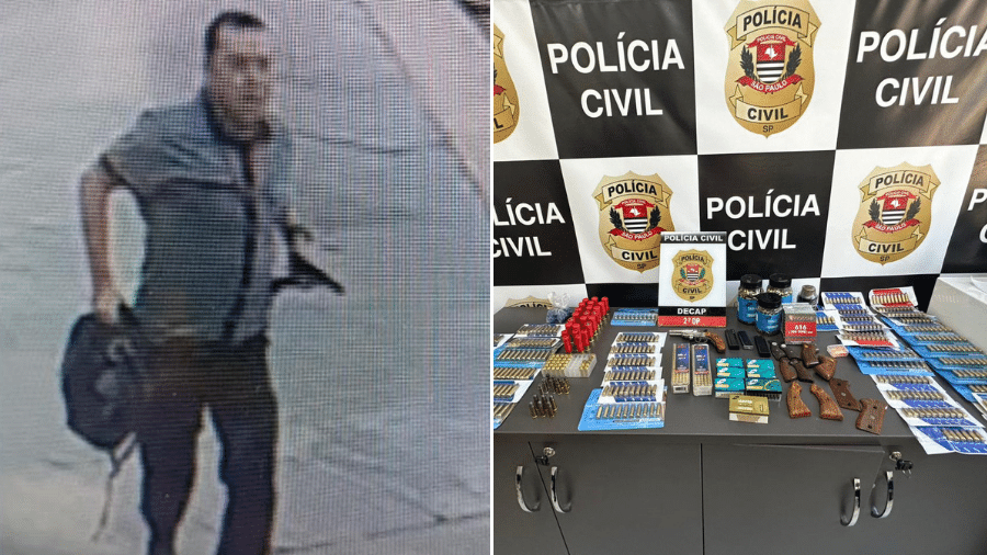 Maquinista Ricardo de Oliveira Dias, 45, está foragido desde que matou colega na Estação da Luz, no centro de SP - Band/Reprodução e Polícia Civil de SP/Divulgação