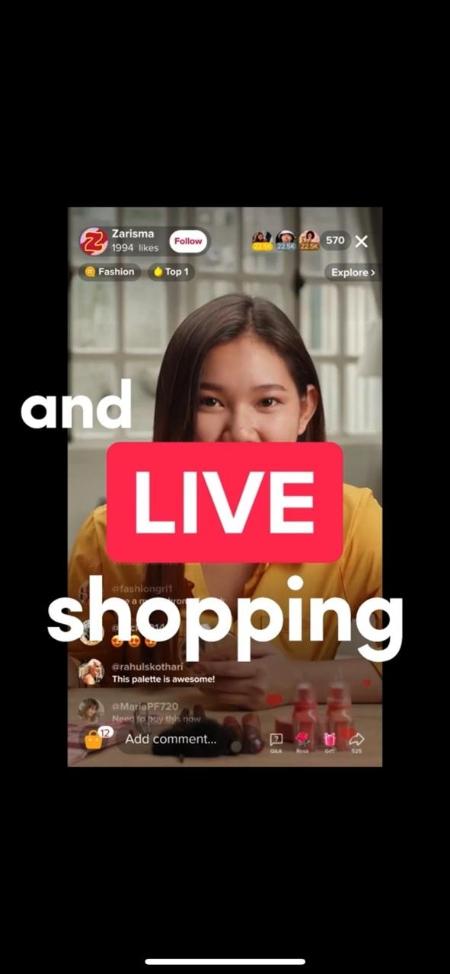No Live Shopping do TikTok, criadores de conteúdo ou marcas poderão fazem vendas ao vivo No Live Shopping do TikTok, criadores de conteúdo ou marcas poderão fazem vendas ao vivo