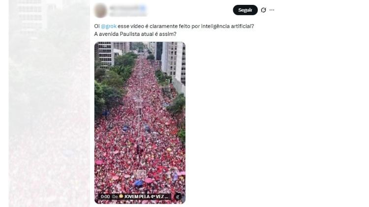 Captura de tela do post verificado pelo Comprova e da resposta do Grok Captura de tela do post verificado pelo Comprova e da resposta do Grok