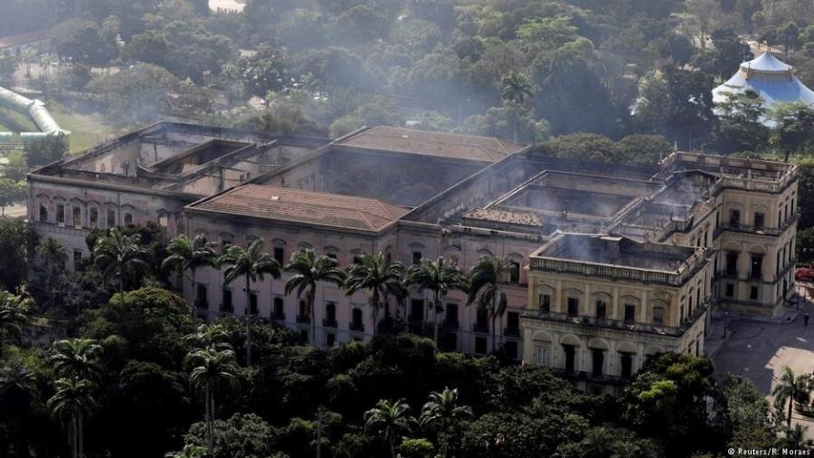 Imagem do Museu Nacional após o incêndio do dia 2 de setembro de 2018 - Reuters/R. Moraes