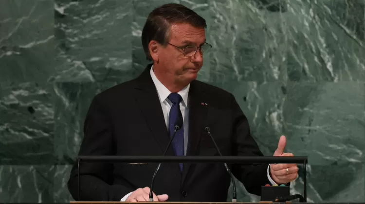 Bolsonaro discursa durante a 77ª Assembleia-Geral da ONU, em Nova York - Brendan Mcdermid/Reuters - Brendan Mcdermid/Reuters