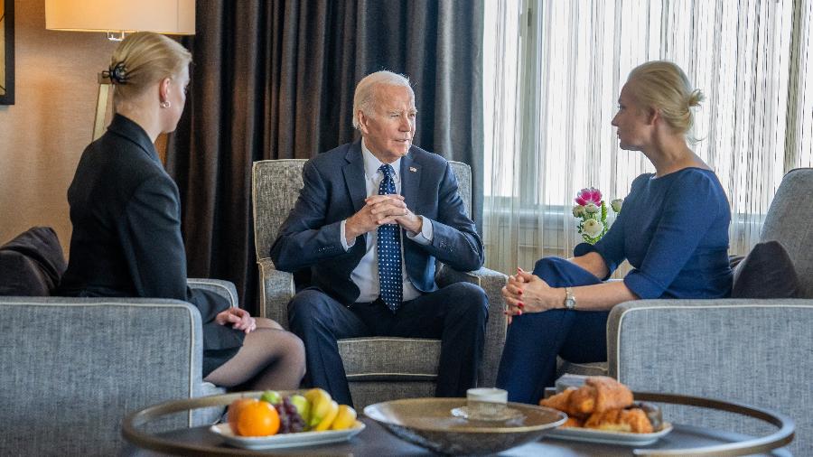 Presidente dos EUA, Joe Biden, se reúne com Yulia e Dasha Navalnaia