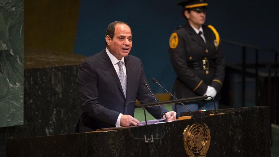 25.set.2019 - O presidente egípcio, Abdel Fattah al-Sisi, discursa na Assembleia Geral da ONU, em Nova York - Dave Sanders/The New York Times