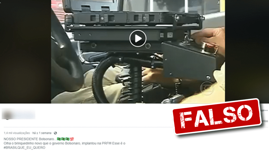 12.nov.2019 - Post traz informação falsa de que scanners da PRF foram comprados no atual governo - Arte/UOL