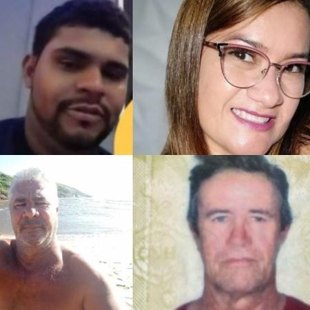 Vítimas da chacina no Espírito Santo; outras 4 pessoas ficaram feridas - Divulgação Polícia Civil e Redes Sociais