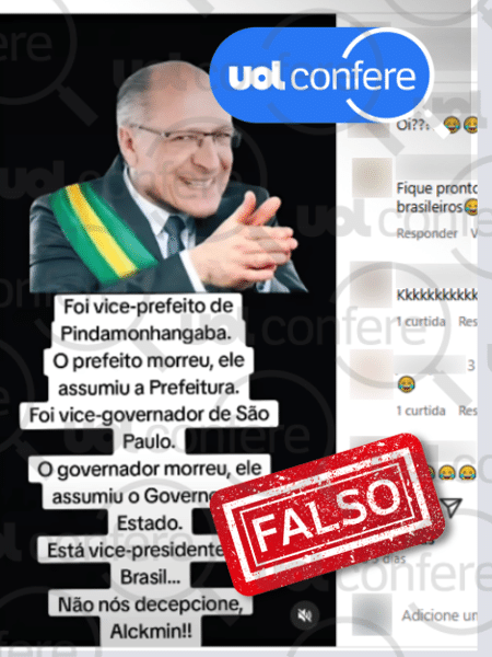 17.dez.2024 - Alckmin não se tornou prefeito de Pindamonhangaba após antecessor morrer