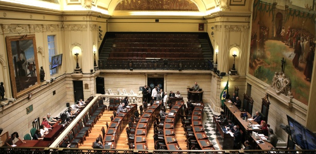 Plenário da Câmara dos Vereadores, no centro do Rio de Janeiro. 