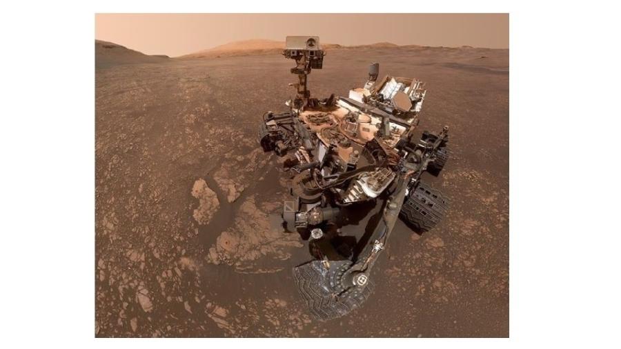 O rover espacial Curiosity, da Nasa, na cratera Gale, em Marte - NASA/JPL-Caltech/MSSS