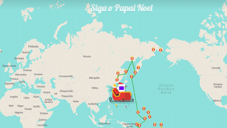 Site acompanha ao vivo jornada do Papai Noel pelo planeta, Mundo