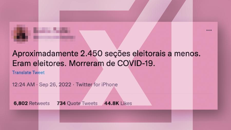 26.set.2022 - É enganoso que haja 2.450 seções eleitorais a menos nas eleições deste ano em decorrência das mortes por covid-19 - Projeto Comprova