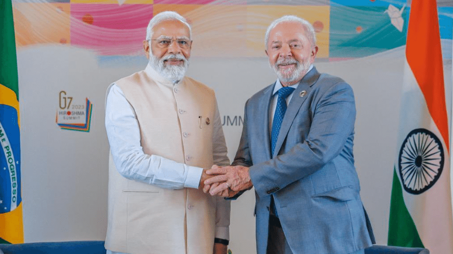 O presidente Lula se reuniu com o o primeiro-ministro da Índia, Narendra Modi, na cúpula do G7 no Japão
