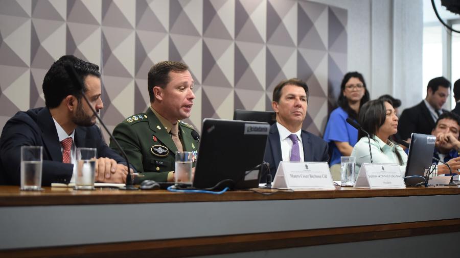 11.jul.2023 - Visão Geral da sala CPI do 8/1 durante depoimento do tenente-coronel do Exército Mauro Cid, ex-ajudante de ordens do ex-presidente Jair Bolsonaro (PL-SP)