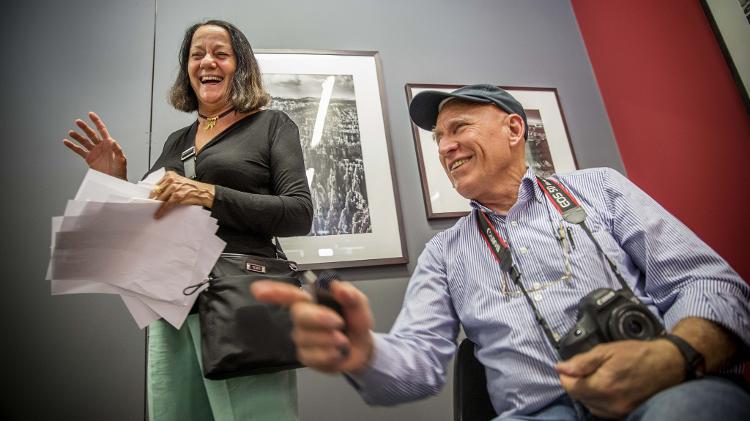O fotógrafo Sebastião Salgado, com a esposa Lélia Salgado O fotógrafo Sebastião Salgado, com a esposa Lélia Salgado