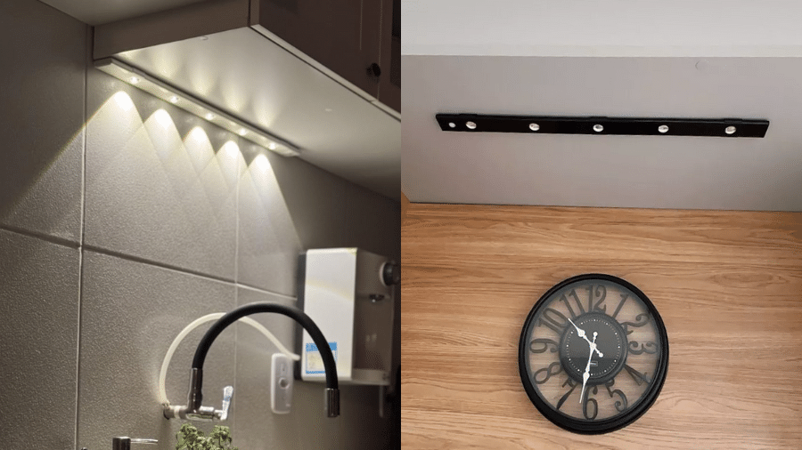 Esta luz de LED possui três cores e múltiplos modos de detecção - Reprodução/ Amazon e Shopee