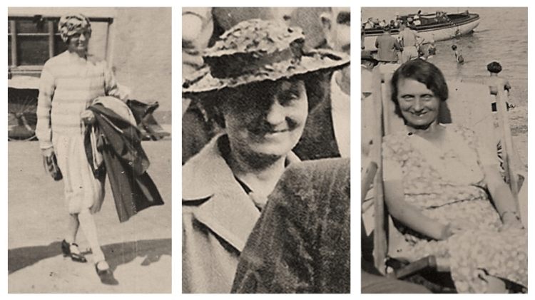 Louisa na década de 1920 (à esquerda), na década de 1930 (à direita) e em idade mais avançada (no centro) Louisa na década de 1920 (à esquerda), na década de 1930 (à direita) e em idade mais avançada (no centro)